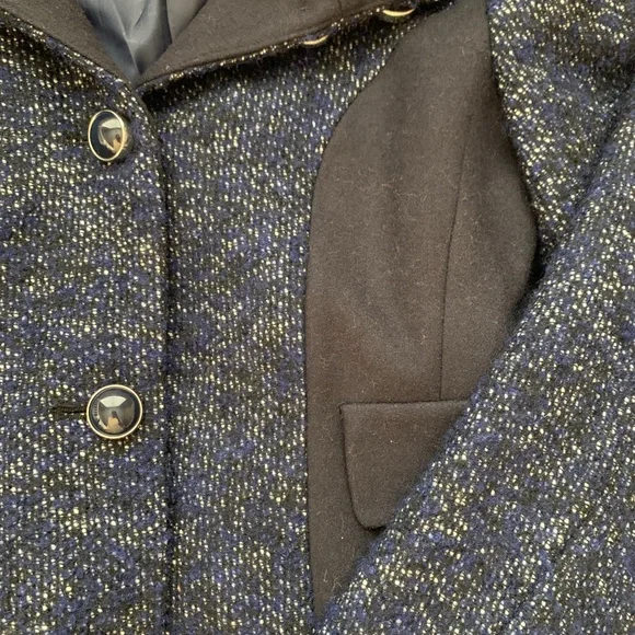 Kensie Women’s Navy Blue Tweed Wool Coat - Picture 4 of 4